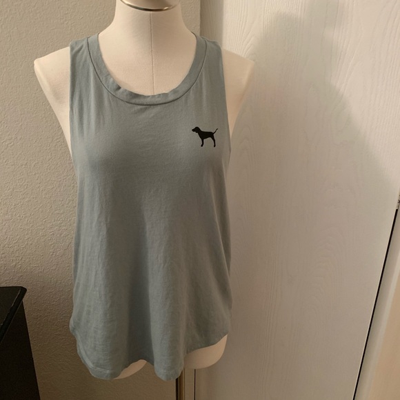 PINK Victoria's Secret Tops - VS PINK Tank Top With Cutoff Style Sleeve - Teal
